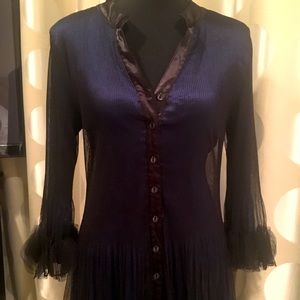 Lindi Beautiful black tule & blue  ruffle dress